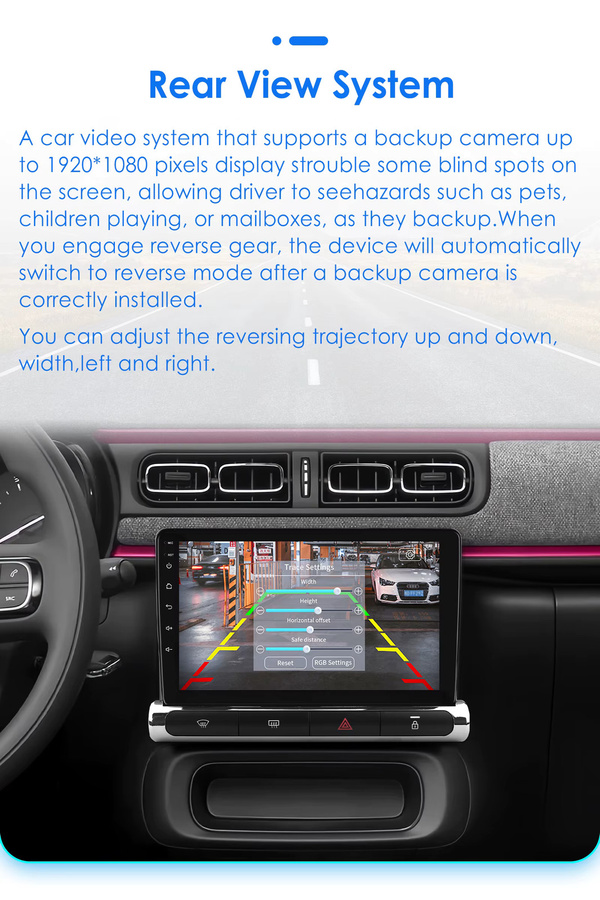 OSSURET Carplay Android Autoradio mit 9 Zoll Display und GPS für Citroen C3 C4 Aircross 2017-2023, Schwarz - Bild 3