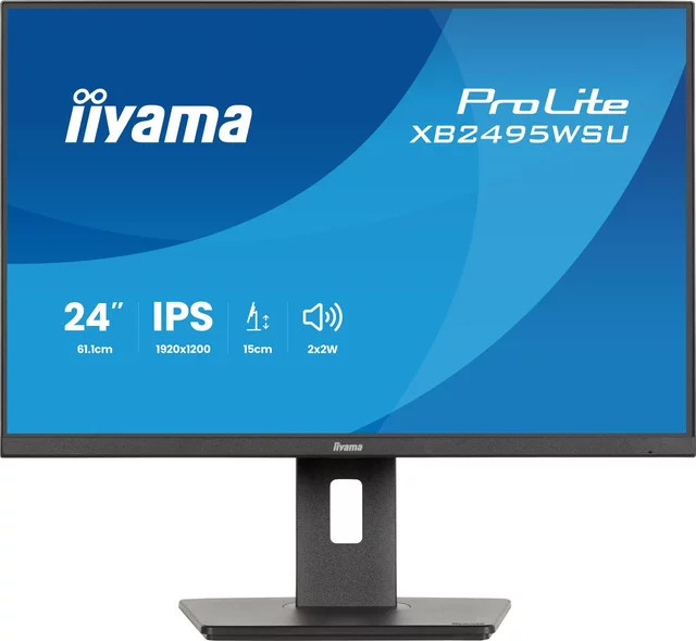 Iiyama ProLite XB2495WSU-B1 LED-Monitor 61,2 cm (24,1 Zoll) IPS WUXGA Schwarz mit HDMI, DisplayPort und USB-C - Bild 1