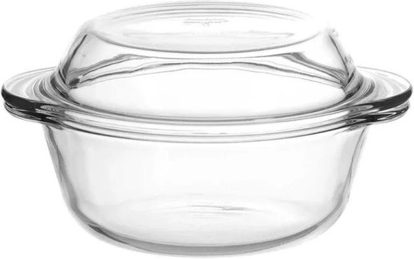 Ritzenhoff & Breker Cucina Auflaufform aus Glas mit Glasdeckel, rund, transparent, Durchmesser: 19 cm
