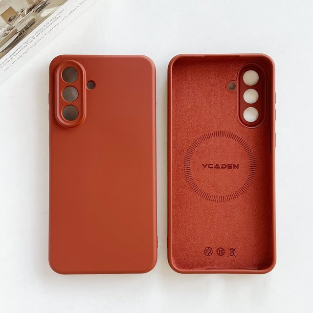 Samsung Magnetische Flüssigsilikon-Hülle für Galaxy S25 S24 S23 S22 Ultra Plus A56 A16 A55 A54 in Transparent oder Orange - Bild 1