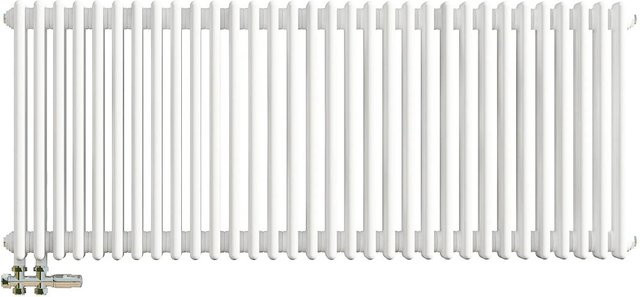 AICA Traditioneller 3 Spalten Heizkörper im Gusseisenstil Weiß H: 146 cm, B: 60 cm - Bild 1