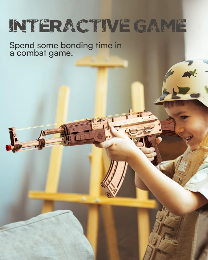 Robotime Rokr Automatisches Gewehr AK47, 3D-Holzpistole, Holzpuzzle, ab 14 Jahren - Bild 2