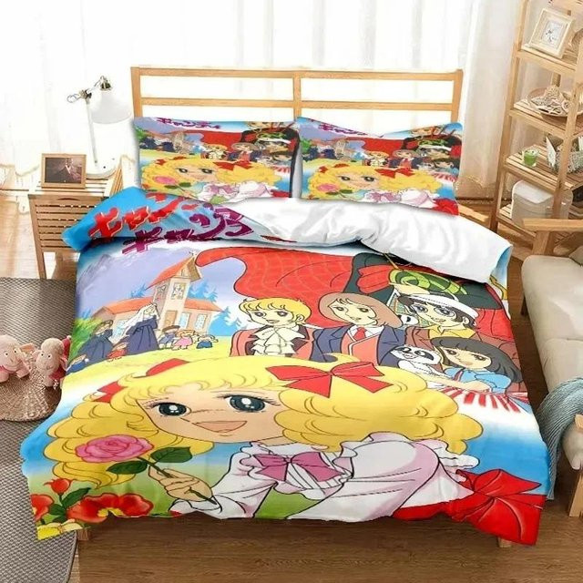 Jinmeige Manga Candy Bettwäscheset aus Mikrofaser mit Bettbezug und Kissenbezug, Mehrfarbig, B/H: 135 x 200 cm - Bild 1