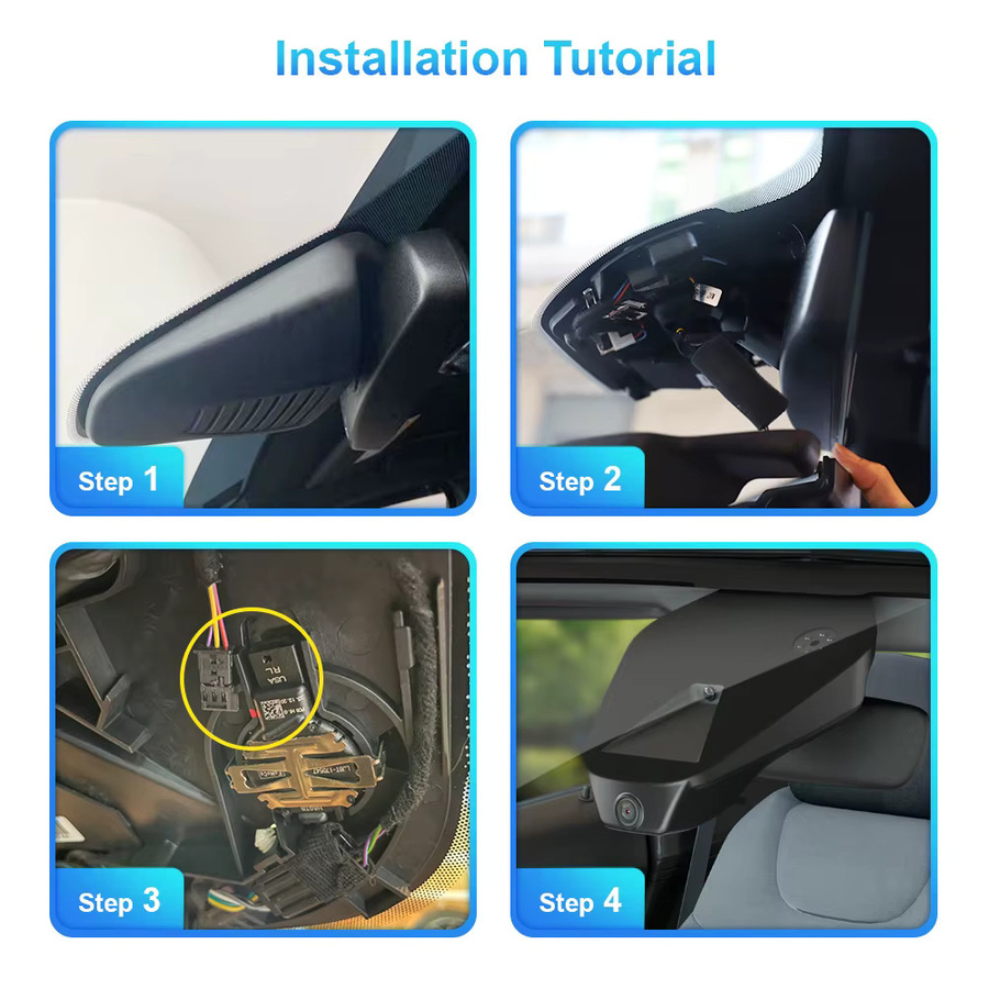 ARB 4K UHD Dashcam Auto-Rekorder mit WLAN-App-Steuerung für Ford Galaxy S-Max, Schwarz - Bild 2