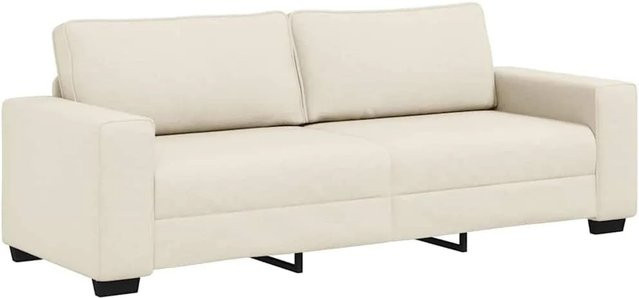 vidaXL Sofa Beige mit Kissen aus Leinen und Stoff, B/T/H: 221 x 77 x 82 cm - Bild 1
