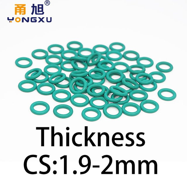 YONGXU O-Ring Dichtung aus CS-Fluorkautschuk FKM in Grün, Dicke: 1,9/2 mm - Bild 1