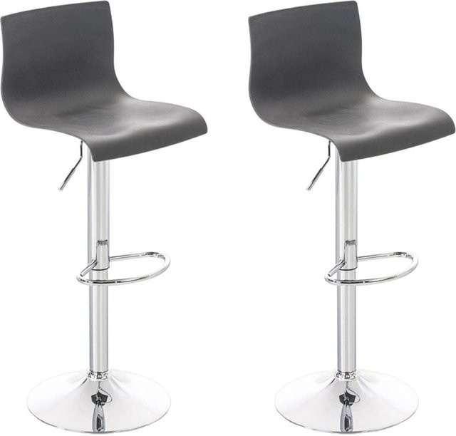 CLP 2er Set Barhocker Hover aus Kunststoff mit Gaslift und Gestell in Chrom-Optik, Farbe: Silber - Bild 1