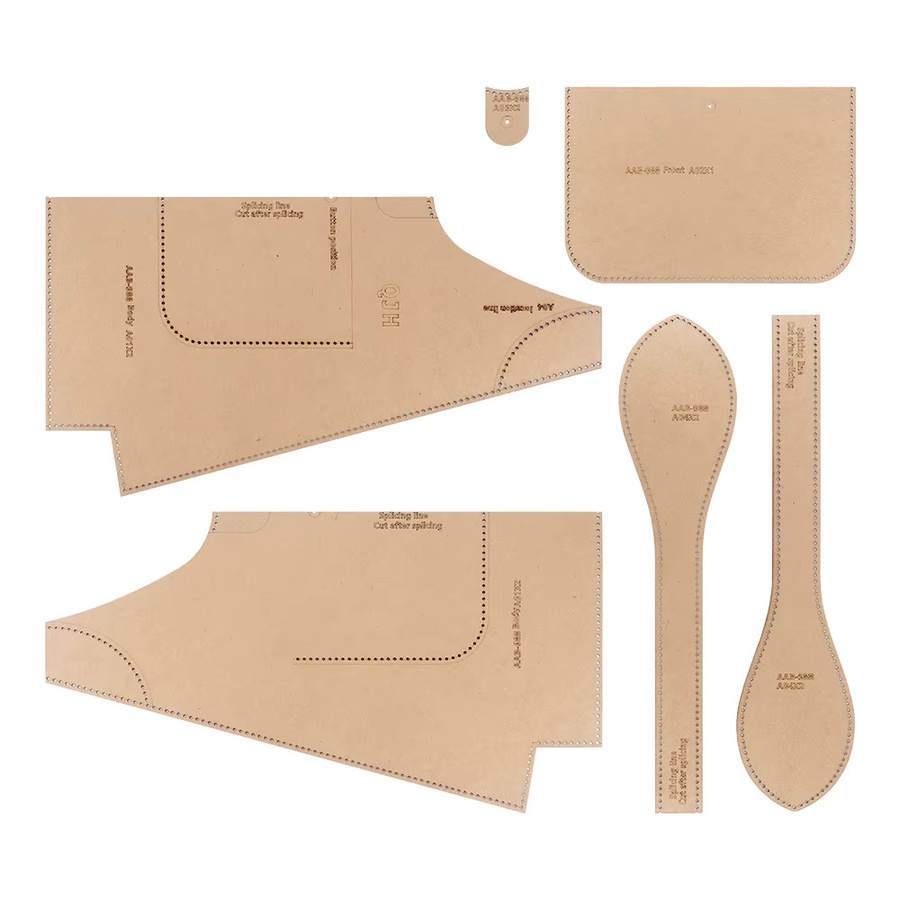 QJH DIY-Nähvorlagen aus Kraftpapier in Braun für handgefertigte Tragetaschen und Schultertaschen, 1 Set - Bild 1