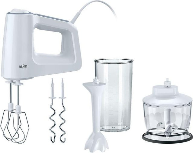 Bosch MultiMix 3 HM 3135 WH Handmixer-Set in Weiß mit Edelstahl- und Kunststoffzubehör - Bild 1