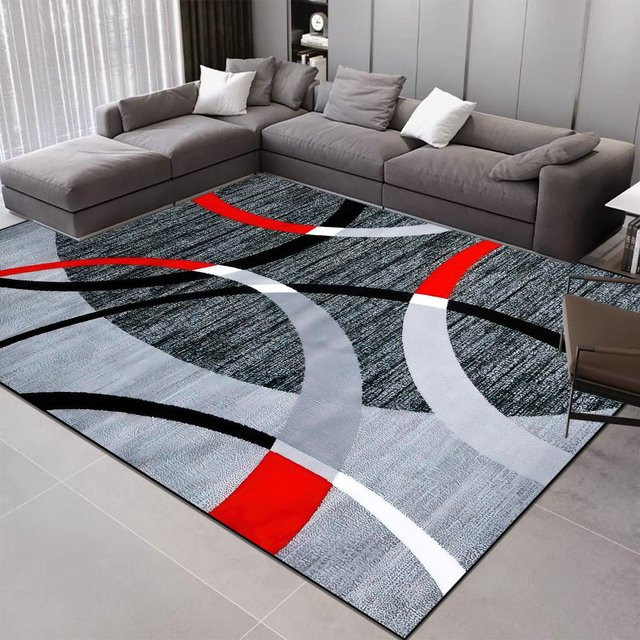 Karpetti Geometrie Teppich in Multicolour, moderner Nordischer Design-Bodenmatte aus Flanell für Wohnzimmer, Schlafzimmer oder Flur, B x T: 100 x 200 cm - Bild 1