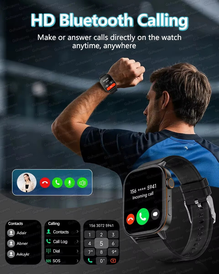 GUHUAVMI Smartwatch, GPS, Herren, 2,01 Zoll, wasserdicht - Bild 2