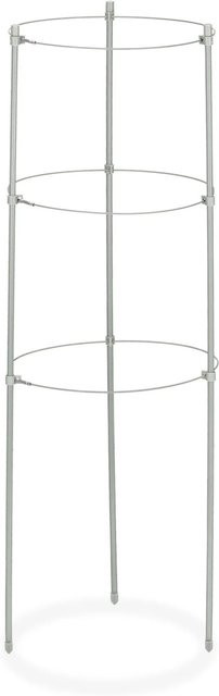 Relaxdays Rankhilfe aus Eisen und Kunststoff in Grau, 4er Set, höhenverstellbar und klappbar, für Garten, Beet oder Balkon, Höhe: 60 cm, Breite: 22 cm, Tiefe: 22 cm - Bild 1