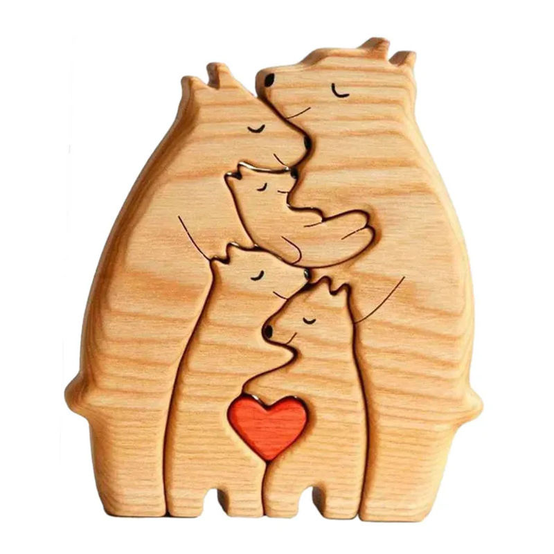 Love Home Garden Holzskulptur Bärenfamilie als DIY Holzkunst-Puzzle in Braun - Bild 2