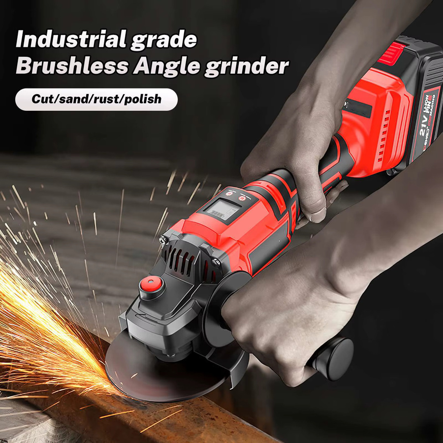 Makita LXT Bürstenloser kabelloser Winkelschleifer mit 3 Gängen, 125 mm Schleif- und Poliermaschine für Holzbearbeitung, Rot - Bild 4