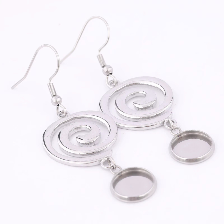 Ohrring Basisrohlinge Edelstahl, Silber, 10 mm, Modern - Bild 2