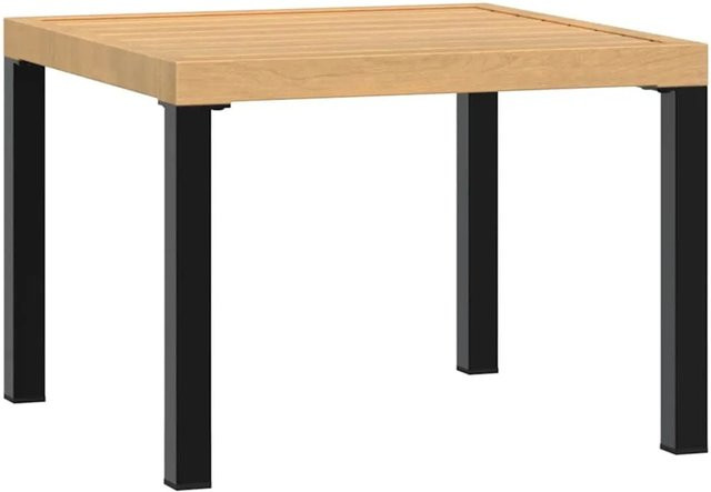 vidaXL Garten-Couchtisch aus pulverbeschichtetem Stahl in Schwarz oder Braun, B/T/H: 55 x 55 x 39,5 cm - Bild 1