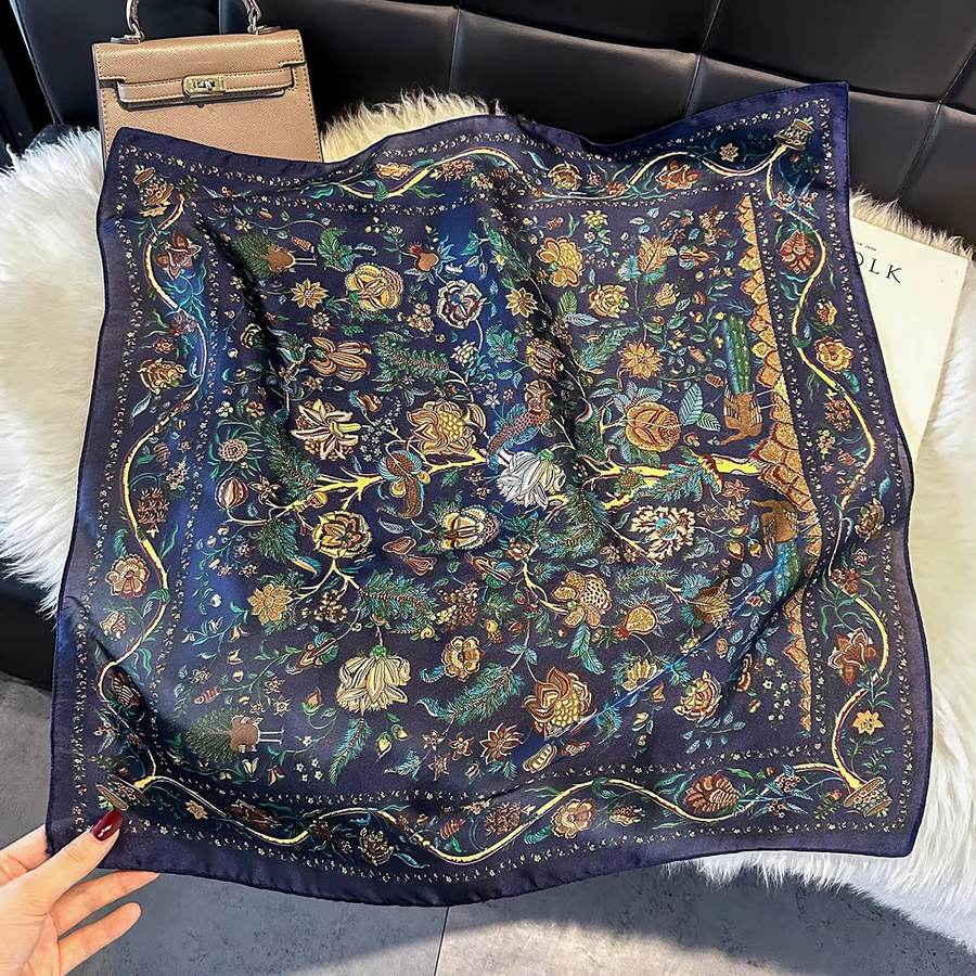 SENAIFEI Schal, Floral Print, Satin, 70 cm, Damen - Bild 2