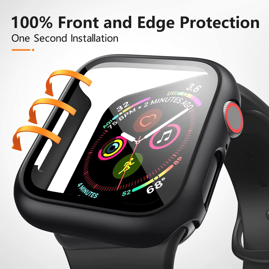 Displayschutzfolie für Apple Watch, 3 Stück, gehärtetes Glas mit Abdeckung - Bild 4