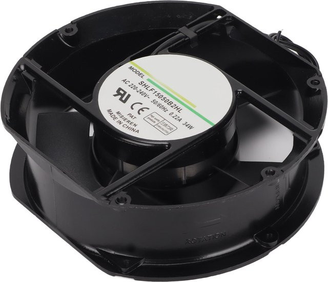 OutsideWorld Gehäuselüfter 172mm mit Doppelkugellager, Hitzebeständiger Lüfter für Heizung, Ofen oder Trockenbox, 220-240V, Schwarz - Bild 1
