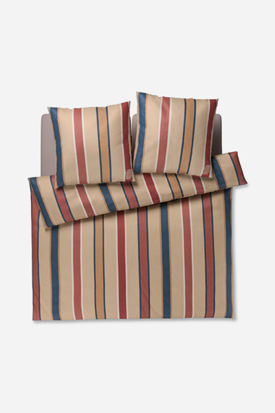 Bettwäsche JOOP! BANKS Siena aus Mako-Satin in Beige, Rot und Multicolour mit Streifenmuster - Bild 2