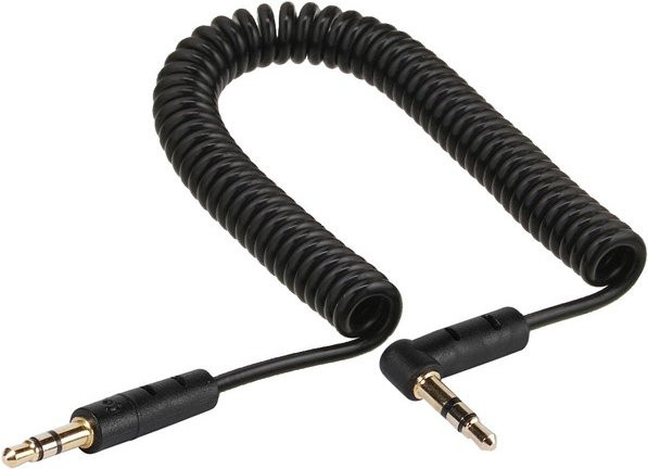 Vivanco Spiralkabel Stereo mit 3,5 mm Klinkenverbindung in Schwarz, Länge: 1,5 m - Bild 1