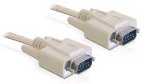 Delock Seriell Anschlusskabel mit 1x D-SUB-Stecker 9pol. auf 1x D-SUB-Stecker 9pol., 1 m, Beige - Bild 1