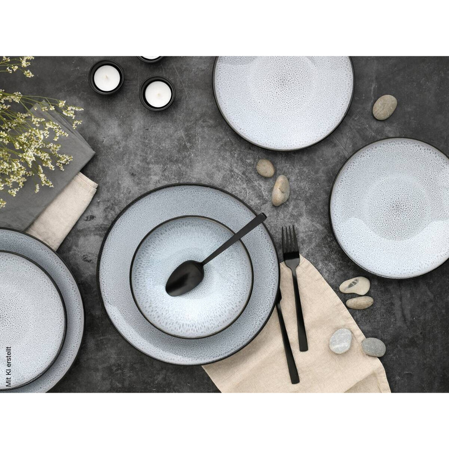 CreaTable Tafelservice Malmö aus Steinzeug, 18-teilig, grau und weiß - Bild 3