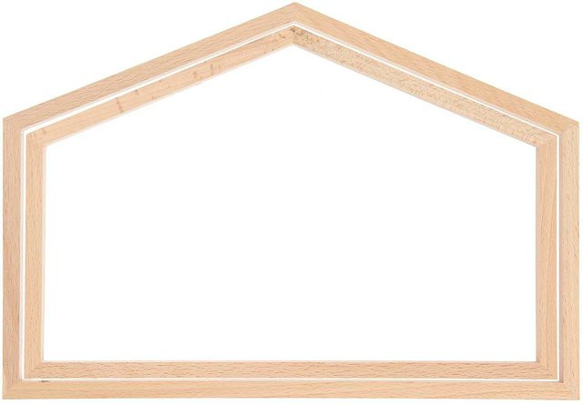 Rico Design Dekorahmen Haus aus Buchenholz im Querformat B: 27,5 cm, H: 19,0 cm - Bild 1