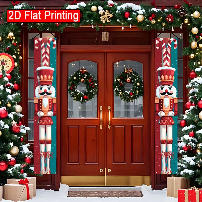 VIKAMA 2D Weihnachts-Nussknacker-Banner zur Wanddekoration für dein Zuhause, H x B: 30 x 30 cm - Bild 3