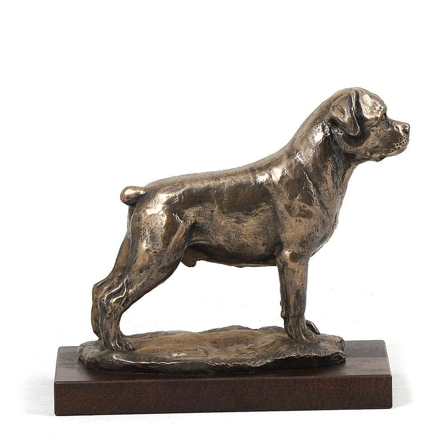 Hundestatue Rottweiler von Art-Dog in Braun aus Holz und Bronze - Bild 2