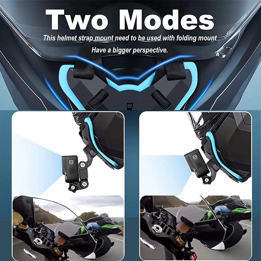 Motorrad Helm Kinnhalterung für GoPro und Action Kameras in Schwarz - Bild 4