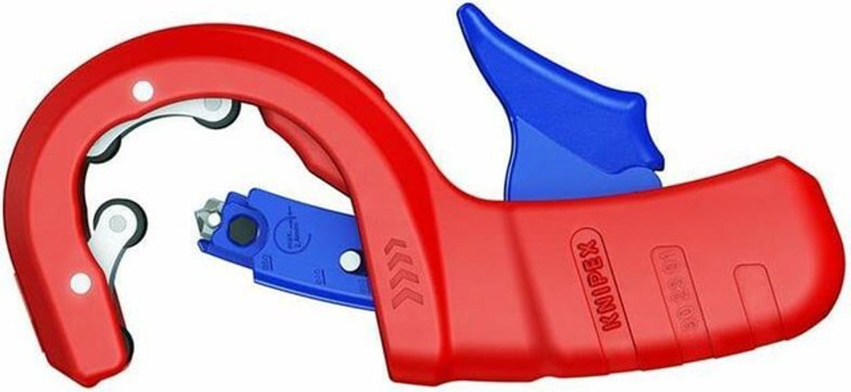 Knipex Rohrabschneider DP50 Rohrschere für dünnwandige Kunststoff-Abflussrohre in Schwarz-Rot - Bild 2