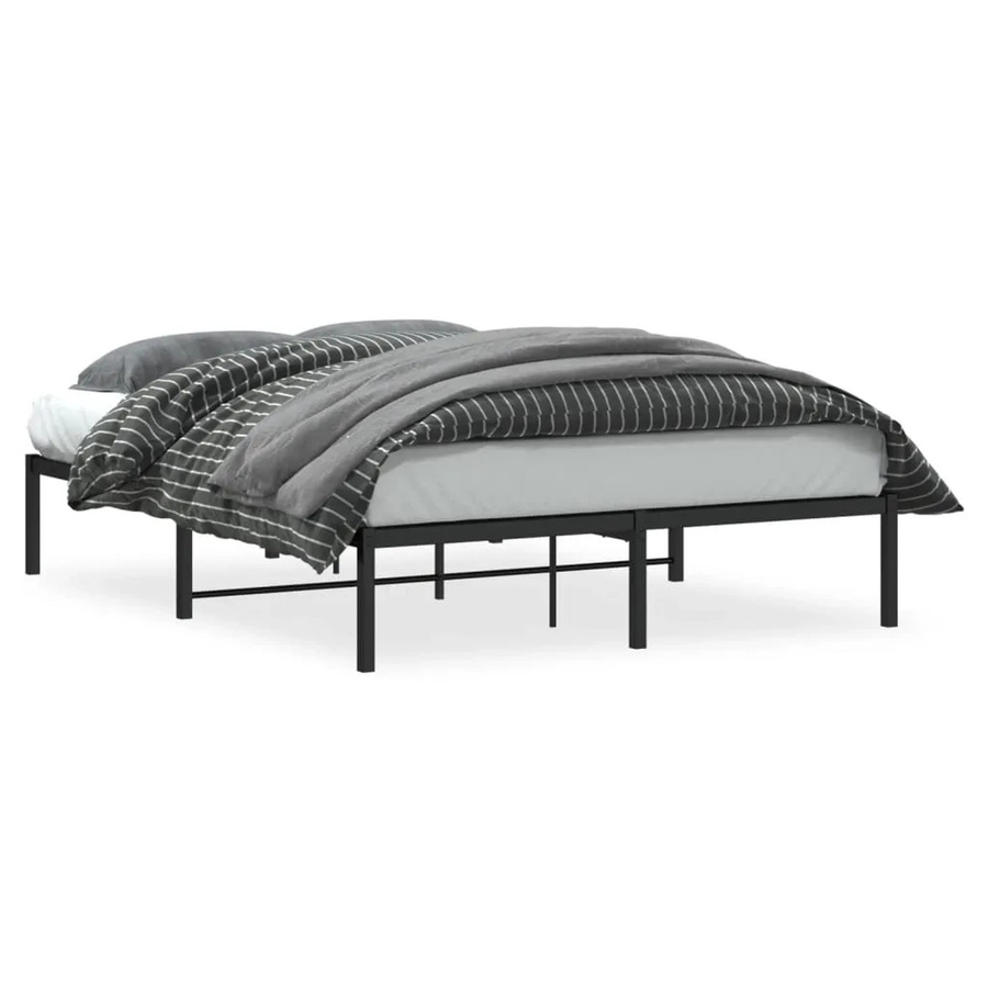 vidaXL Bettgestell aus Metall in Schwarz Matt B/T/H: 140 x 190 cm - Bild 2