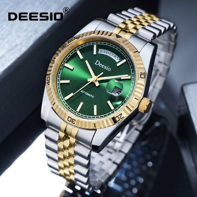 Deesio Armbanduhr Automatik, Edelstahl, Datum, Wochentag, Herren - Bild 1