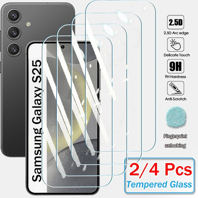 4er Pack Displayschutzfolie aus gehärtetem Glas für Samsung Galaxy S25 S24 S23 S22 Plus Ultra FE in Transparent - Bild 1