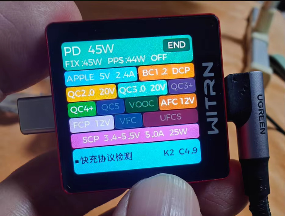 WITRN K2 INA237 48V Spannungs- und Strommessgerät USB-Tester mit PD3.1 Schnelllade-Protokoll-Erkennung in Rot - Bild 2
