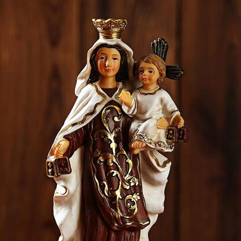Handgemachte katholische Madonna Mary Statue aus Harz als religiöse Dekofigur für dein Zuhause - Bild 4