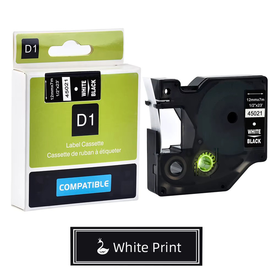 Kompatible Dymo D1 Thermobänder für Labelmanager LM160, 210D und LM280 PNP in den Breiten 6mm, 9mm, 12mm, 19mm und 24mm, Farben: Schwarz und Weiß - Bild 5