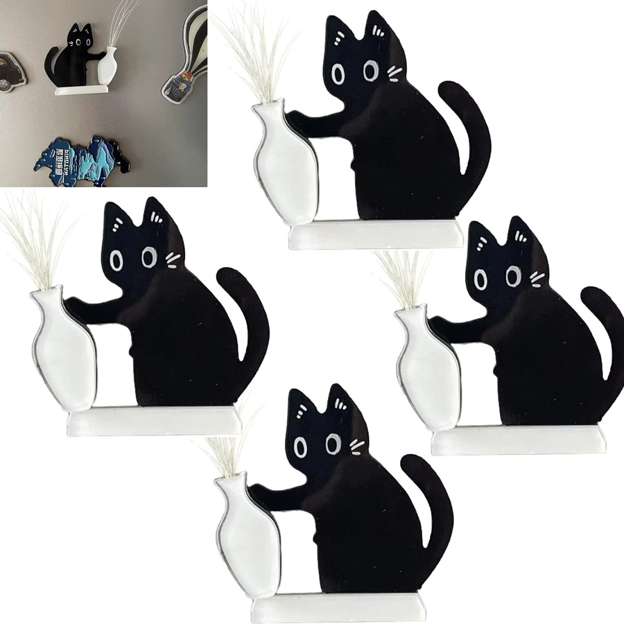 APWIKOGER Acryl Katzenbart-Sammlungsornamente Magnetische Cartoon-Katzenhaar-Aufbewahrungsbox in Schwarz - Bild 3