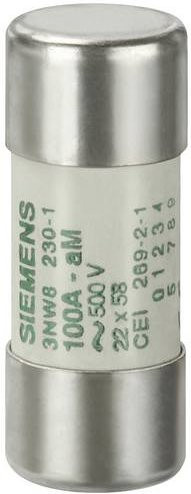 Siemens Zylindersicherungseinsatz 3NW82171 in Silber, 10 Stück - Bild 1