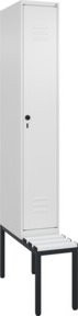 C+P Spind Classic PLUS Spind mit Sitzbank, 1 Abteil, Reinweiß, B/T/H: 212,0 x 30,0 x 81,5 cm - Bild 1