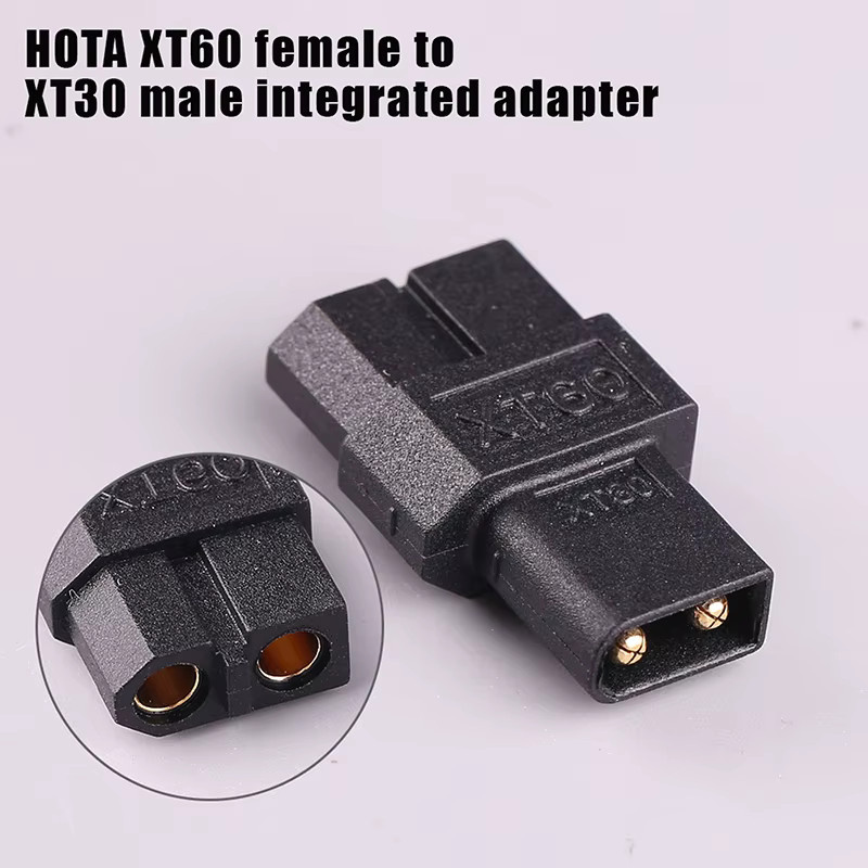 HOTA XT60 Buchse auf XT30 Stecker Adapter für RC-Flugzeug-Batterieanschluss, Schwarz - Bild 3