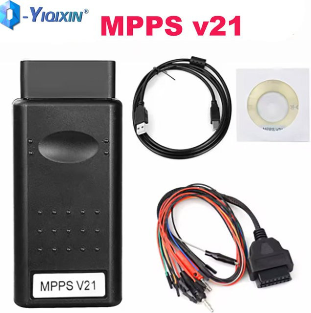 YIQIXIN MPPS V21 OBD2 ECU Chip Tuning Scanner Tool in Schwarz mit Breakout Tricore Kabel für die ECU Programmierung und Fahrzeugdiagnose - Bild 1