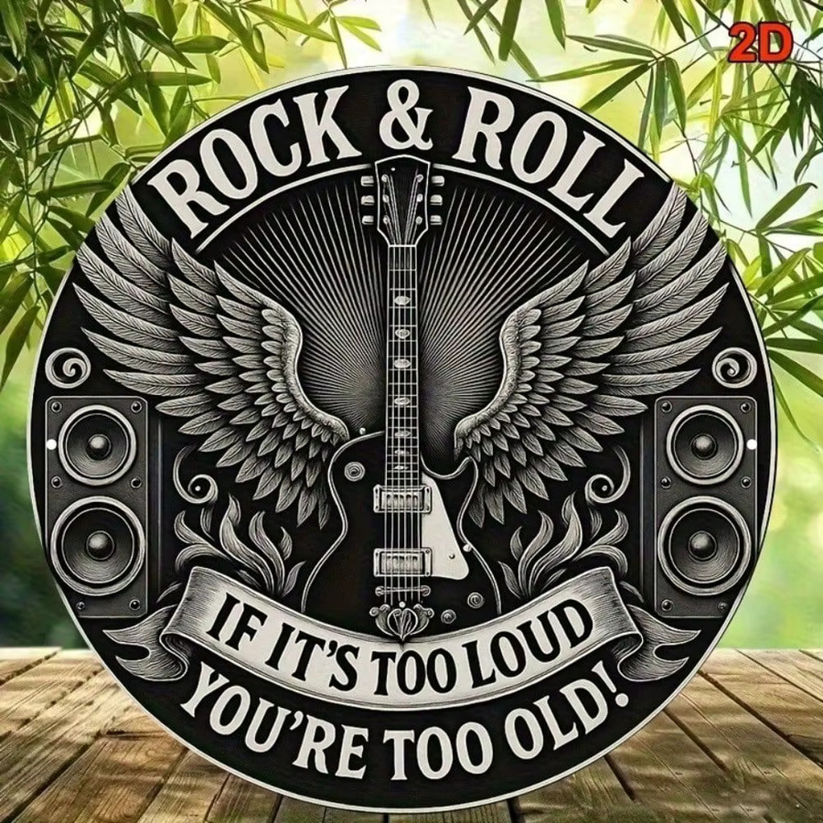 Vintage Metall-Blechschild CIFBUY Retro Rock and Roll Wanddekoration quadratisch B: 8,0 cm, H: 8,0 cm - Bild 2