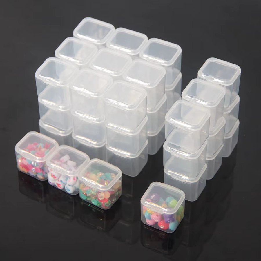 Bastel-Aufbewahrungsbox mit 28 Fächern aus Kunststoff in Transparent für DIY-Zubehör und Nähbedarf - Bild 3