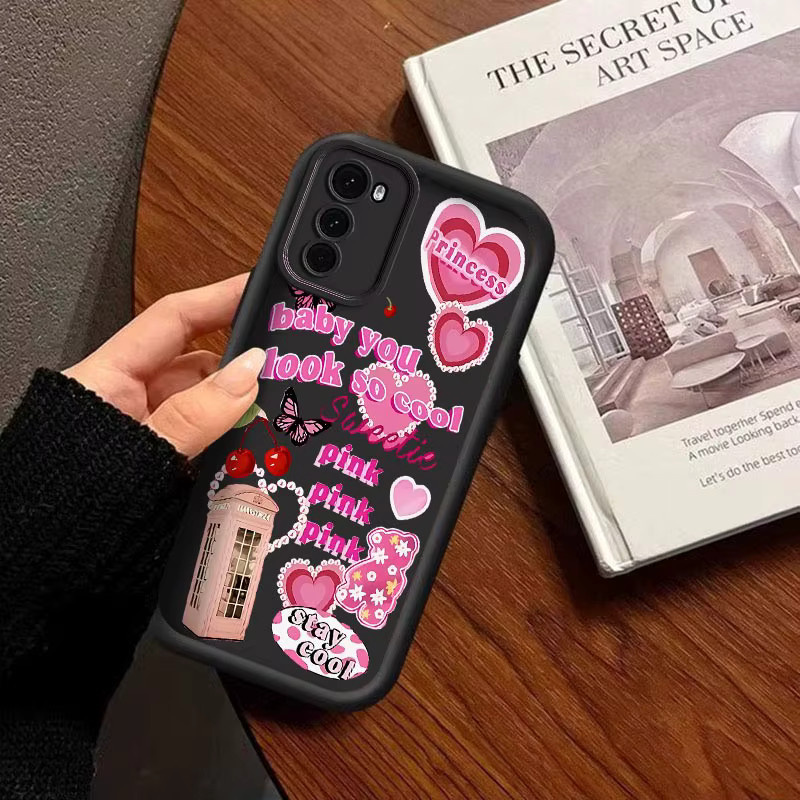 Silikon Handyhülle mit Schmetterlings-Design und Lanyard für Motorola E32, E30, E15, E13, E14, E40, E22i, Moto G60, G60s, G60f, G50, G50 Neo, G50 Pro in Schwarz - Bild 3