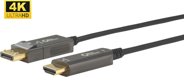 MicroConnect Premium Adapterkabel DisplayPort männlich zu HDMI männlich Schwarz Hybrid Kupfer/Kohlefaser unterstützt 4K 60 Hz 30,0 m - Bild 1