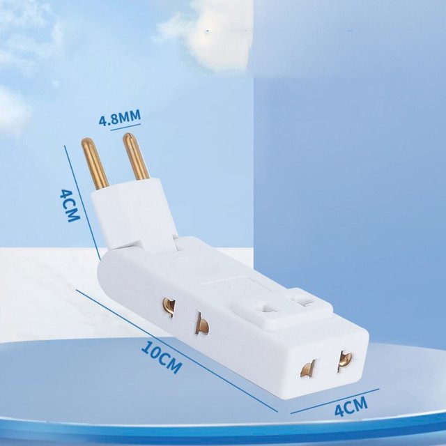 EPyepnice Elektrischer Steckdosen-Adapter mit 180 Grad Rotation, EU Verlängerungskabel und Power Konverter, Weiß - Bild 1