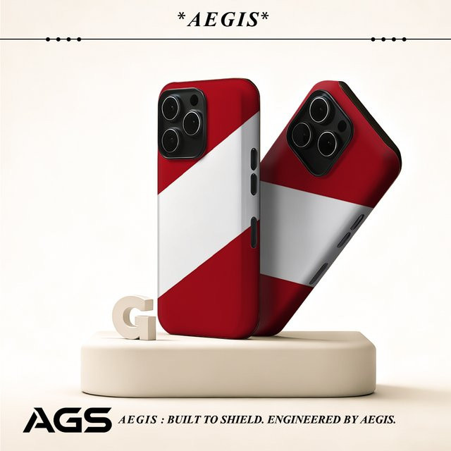 Potdemiel Horizon Handyhülle für iPhone 17 16 15 14 13 Pro Max Plus, rot-weiße magnetische doppelschichtige robuste Hülle - Bild 1