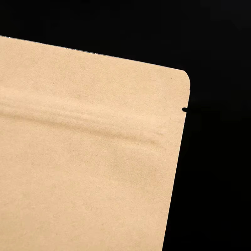 Braune Kraftpapier-Lebensmittelbeutel mit Aluminiumbeschichtung und flachem Boden, Reißverschluss und Heißsiegel-Funktion für Kaffee, Snacks und Geschenke, 20,0 g - Bild 3